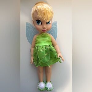 15" Disney Animator Toddler Tinker Bell Doll with Green Dress and Blue Wings